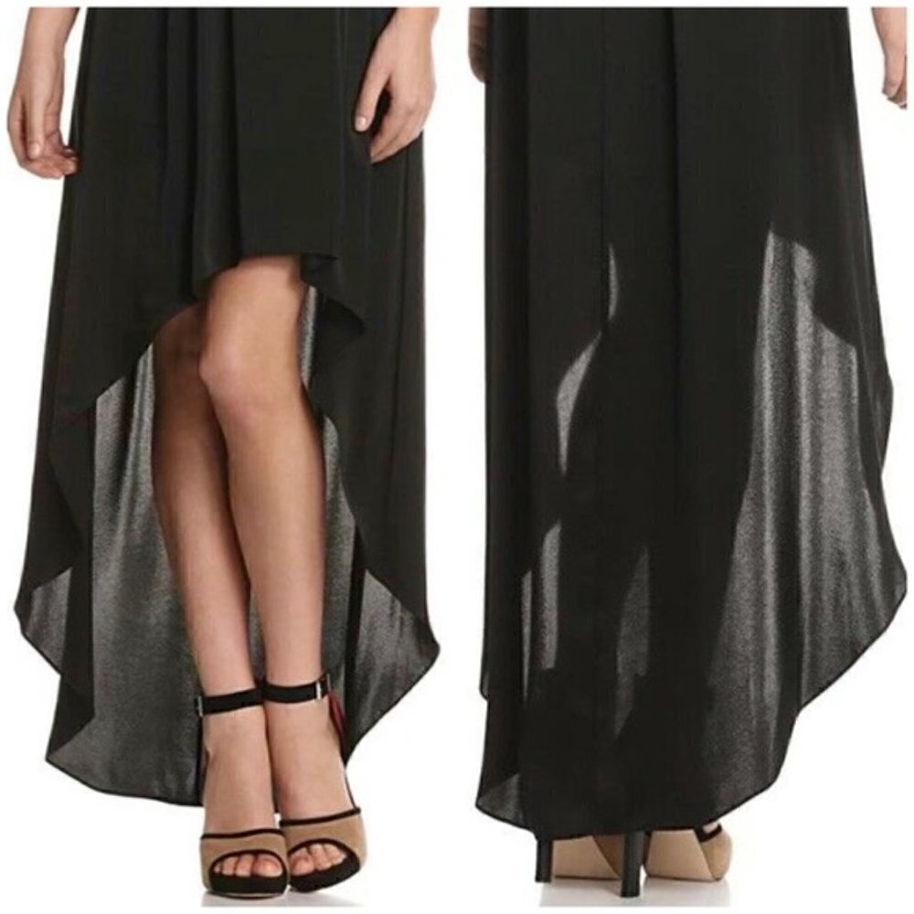 BCBGMaxAzria Tess Black Strapless Bustier High-Low Dress Size 10 - Picture 2 of 10